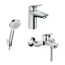 Набор смесителей для ванны 3-в-1 Hansgrohe Logis 100/Croma-100 Vario (цвет - хром) (711714310) фото 1 Aquada.com.ua