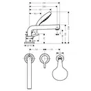 Смеситель на борт ванны Hansgrohe Talis S (цвет - хром), с душевым гарнитуром (72417000) фото 2 Aquada.com.ua