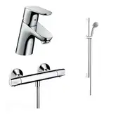 Набор смесителей для душа 3-в-1 с термостатом Hansgrohe Focus E2/Ecostat E (цвет - хром) (31750000)