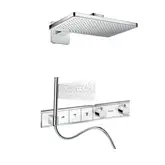 Душевая система скрытого монтажа с термостатом Hansgrohe rainselect 460 х 300 2jett (наружная и скрытые части) (35275002)