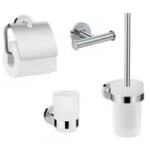 Набор аксессуаров 4-в1 Hansgrohe Logis (цвет - хром/стекло матовое, белое) (41723444)