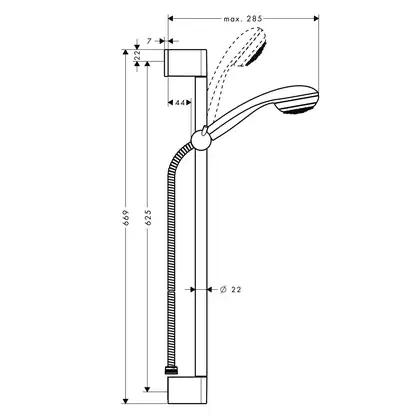 Набор смеситель для ванны 3-в-1 Hansgrohe Logis Loop/Crometta (цвет - хром) (1042017) фото 7 Aquada.com.ua
