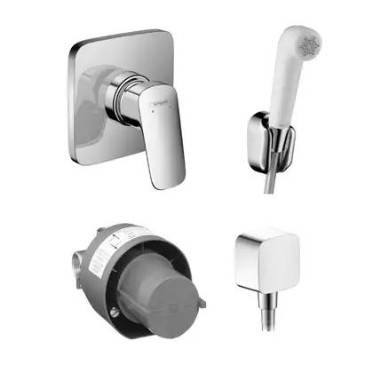 Набор для гигиенического душа (бидетка) Hansgrohe Logis (цвет - хром) (127704111) фото 1 Aquada.com.ua