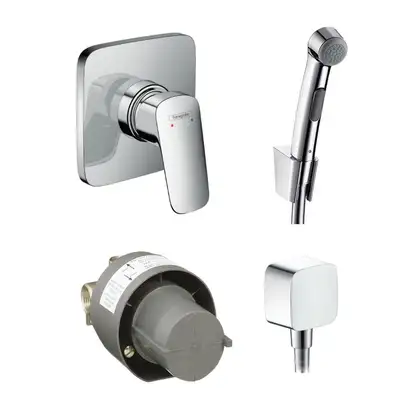 Набор для гигиенического душа (бидетка) Hansgrohe Logis (цвет - хром) (129704111) фото 1 Aquada.com.ua
