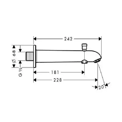 Излив для ванны Hansgrohe Talis (13424000) фото 2 Aquada.com.ua