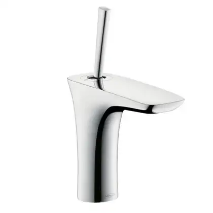 Смеситель для раковины, однорычажный Hansgrohe PuraVida (цвет - хром), с донным клапаном Push-Open (15070000) фото 1 Aquada.com.ua