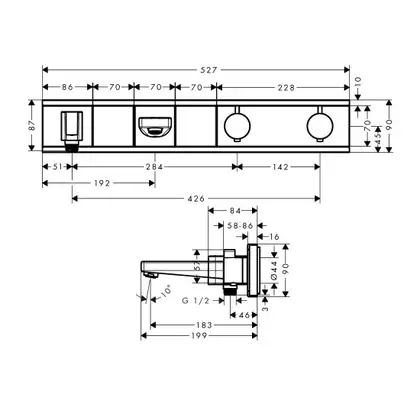 Термостат для ванны Hansgrohe RainSelect (цвет - хром) (15359000) фото 2 Aquada.com.ua