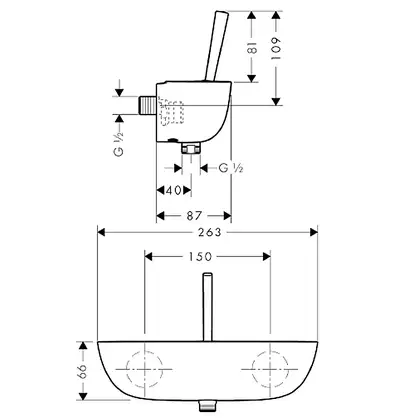 Смеситель для душа Hansgrohe PuraVida (цвет - хром) (15672000) фото 2 Aquada.com.ua