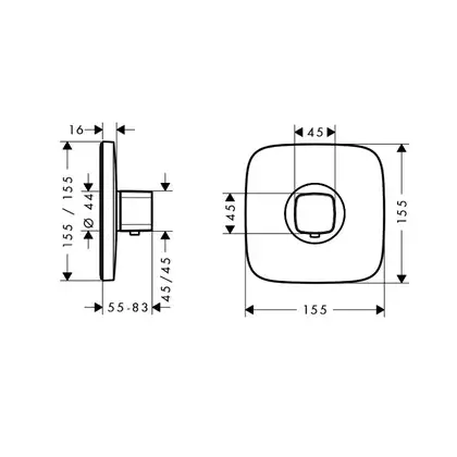 Термостат для душа Hansgrohe Ecostat E (цвет - хром) (15705000) фото 2 Aquada.com.ua Термостат для душа Hansgrohe Ecostat E (цвет - хром) (15705000) фото 2 Aquada.com.ua