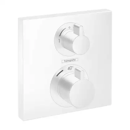 Термостат для душа на 2 потребителя Hansgrohe Ecostat Square (цвет - белый матовый) (15714700) фото 1 Aquada.com.ua