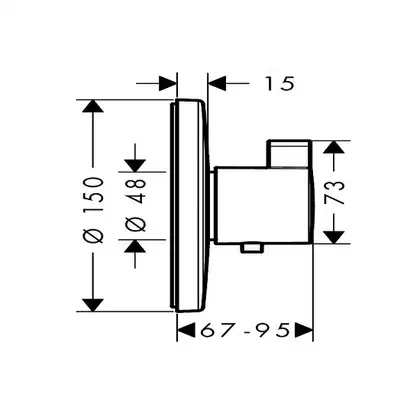 Термостат для душа Hansgrohe Ecostat S Highflow (цвет - хром) (15756000) фото 2 Aquada.com.ua