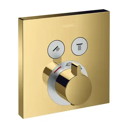 Термостат для ванны на 2 потребителя Hansgrohe ShowerSelect (цвет - полированное золото) (15763990) фото 1 Aquada.com.ua Термостат для ванны на 2 потребителя Hansgrohe ShowerSelect (цвет - полированное золото) (15763990) фото 1 Aquada.com.ua