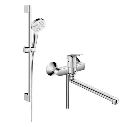 Набор смесителей для ванны 2-в-1 Hansgrohe Logis (цвет - хром) (20200003) фото 1 Aquada.com.ua