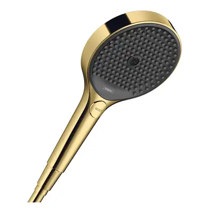 Лейка для душа Hansgrohe Rainfinity (цвет - полированное золото/чёрный), 3 вида струи (26864990) фото 1 Aquada.com.ua