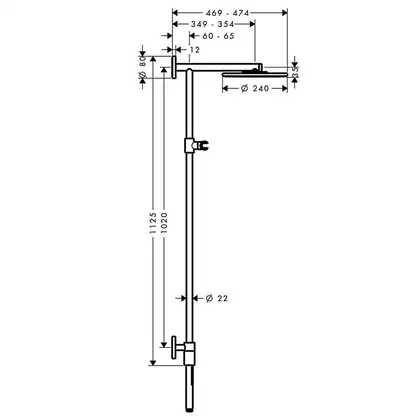 Душевой гарнитур Hansgrohe Raindance Connect 240 Showerpipe (цвет - хром) (27421000) фото 3 Aquada.com.ua