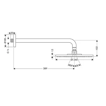 Верхний душ "дождь" Hansgrohe Raindance Air Ø 240 мм (27474000) фото 3 Aquada.com.ua