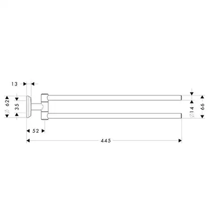 Полотенцедержатель двухрожковый Hansgrohe Logis Classic (цвет - хром) (41612000) фото 2 Aquada.com.ua
