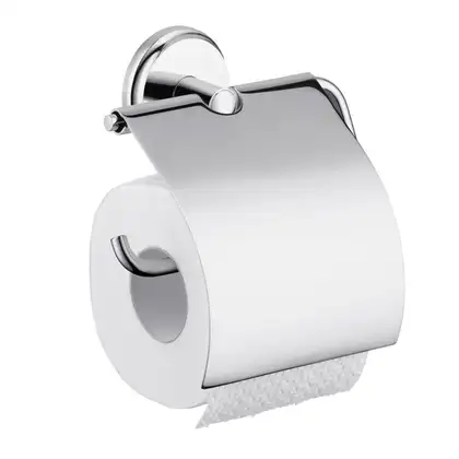 Бумагодержатель с крышкой Hansgrohe Logis Classic (цвет - хром) (416230001) фото 1 Aquada.com.ua