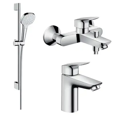 Набор смесителей для ванны 3-в-1 Hansgrohe Logis (цвет - хром) (467207) фото 1 Aquada.com.ua