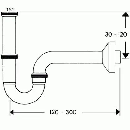 Сифон трубчатый для раковины Hansgrohe Flowstar (цвет - хром) (53010000) фото 2 Aquada.com.ua Сифон трубчатый для раковины Hansgrohe Flowstar (цвет - хром) (53010000) фото 2 Aquada.com.ua