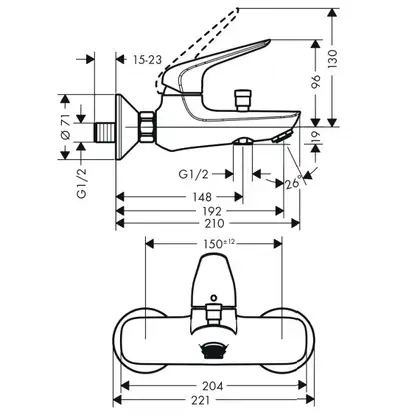 Набор смесителей для душа 3-в-1 Hansgrohe Novus 70 (цвет - хром) (710242773) фото 3 Aquada.com.ua
