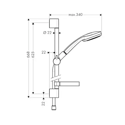 Набор смесителей для душа 3-в-1 Hansgrohe Novus 70 (цвет - хром) (710242773) фото 4 Aquada.com.ua