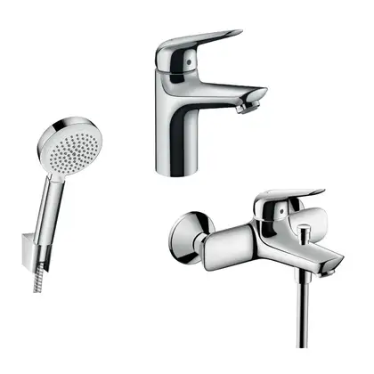 Набор смесителей для ванны 3-в-1 Hansgrohe Novus 100 (цвет - хром) (710342663) фото 1 Aquada.com.ua
