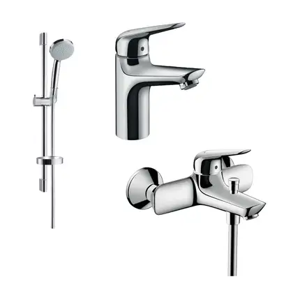 Набор смесителей для ванны 3-в-1 Hansgrohe Novus 100 (цвет - хром) (710342773) фото 1 Aquada.com.ua