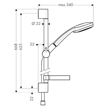 Набор смесителей для ванны 3-в-1 Hansgrohe Novus 100 (цвет - хром) (710342773) фото 4 Aquada.com.ua