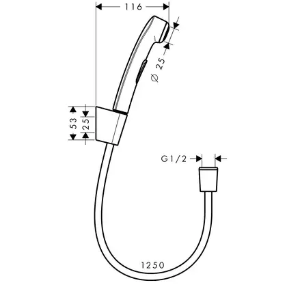 Набор для гигиенического душа Hansgrohe Novus (цвет - хром) (7106000S) фото 3 Aquada.com.ua