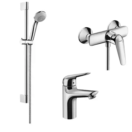 Набор смесителей для душа 3-в-1 Hansgrohe Novus/Crometta (цвет - хром) (71060112) фото 1 Aquada.com.ua Набор смесителей для душа 3-в-1 Hansgrohe Novus/Crometta (цвет - хром) (71060112) фото 1 Aquada.com.ua