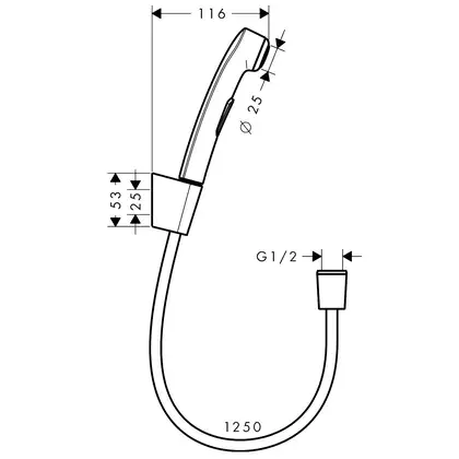 Набор для гигиенического душа Hansgrohe Logis (цвет - хром) (7160000S) фото 3 Aquada.com.ua Набор для гигиенического душа Hansgrohe Logis (цвет - хром) (7160000S) фото 3 Aquada.com.ua
