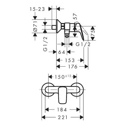 Набор смесителей для душа 3-в-1 Hansgrohe Logis/Croma (цвет - хром) (71600111) фото 7 Aquada.com.ua Набор смесителей для душа 3-в-1 Hansgrohe Logis/Croma (цвет - хром) (71600111) фото 7 Aquada.com.ua