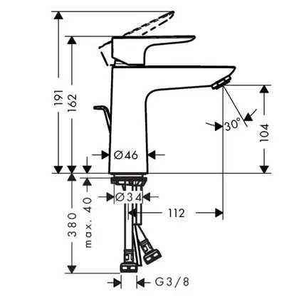 Набор смесителей для ванны 3-в-1 Hansgrohe Talis E (цвет - хром) (71742773) фото 2 Aquada.com.ua