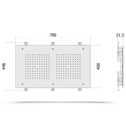Верхний душ Paffoni MIAMI "Rettangolare" 700 x 400 х h1,5 мм (ZSOF302CR) фото 2 Aquada.com.ua