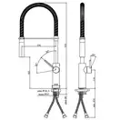 Смеситель для кухни Paffoni Light (цвет - чёрный матовый/хром) (LIG179CRNO) фото 2 Aquada.com.ua