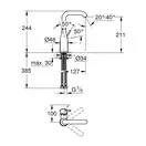 Смеситель однорычажный для раковины Grohe Essence 1/2" L-Size (цвет - хром) без донного клапана (23541001) фото 6 Aquada.com.ua