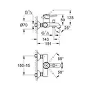 Смеситель для ванны Grohe BauClassic (цвет - хром) (32865000) фото 10 Aquada.com.ua