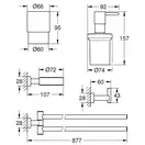 GROHE Набір аксесуарів для ванни 4 в 1 Essentials Cube  (40847001) фото 14 Aquada.com.ua
