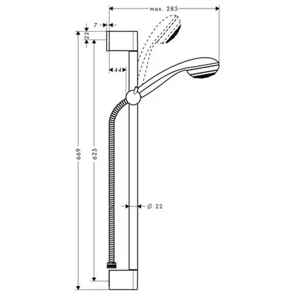 GROHE Hansgrohe Душевой набор, 0,65 м Crometta 85 (27728000) фото 8 Aquada.com.ua