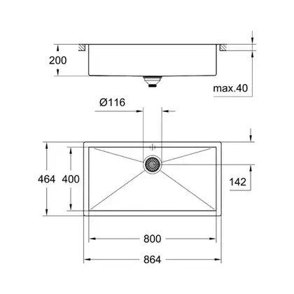 GROHE Мийка для кухні 864 x 464 мм, 1 чаша, матова, в рівень зі стільницею (31580SD0) (31580SD0) фото 6 Aquada.com.ua GROHE Мийка для кухні 864 x 464 мм, 1 чаша, матова, в рівень зі стільницею (31580SD0) (31580SD0) фото 6 Aquada.com.ua