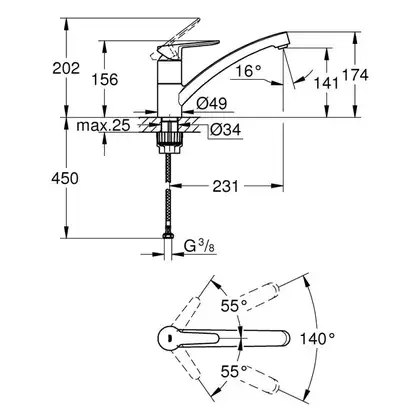 GROHE Hansgrohe Смеситель для душа, однорычажный Metris (31680000) фото 12 Aquada.com.ua