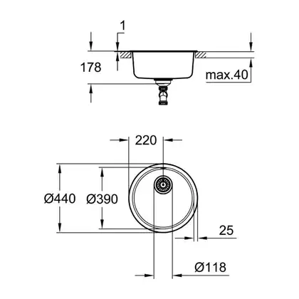 GROHE Кухонная мойка Sink K200 (31720SD0) (31720SD0) фото 10 Aquada.com.ua