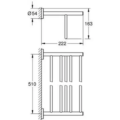 GROHE Поличка для рушників BauCosmopolitan  (40462001) фото 9 Aquada.com.ua