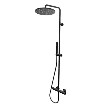 Душевая система с термостатом Bossini Cosmo (цвет - чёрный матовый) (L10092 073) фото 1 Aquada.com.ua