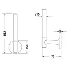 Держатель для запасного рулана бумаги Duravit Starck T (цвет - чёрный матовый) (0099394600) фото 3 Aquada.com.ua
