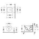 Унитаз подвесной Rimless (безободковый) Duravit Happy D.2 с сиденьем Soft Close, антрацит матовый (2222098900+0064591300) фото 3 Aquada.com.ua