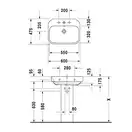 Раковина Duravit Happy D. 2 60х47,5 см (с 3 отв. под смеситель) (2316600030) фото 2 Aquada.com.ua