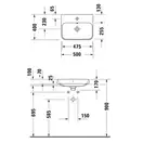 Раковина накладная на столешницу Duravit Happy D.2 Plus 50 х 40 см, белый/антрацит матовый (2360506160) фото 2 Aquada.com.ua