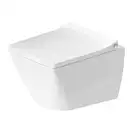 Унитаз подвесной компакт Duravit Viu Rimless (безободковый), с сиденьем Soft Close (2573090000+0021290000) фото 2 Aquada.com.ua